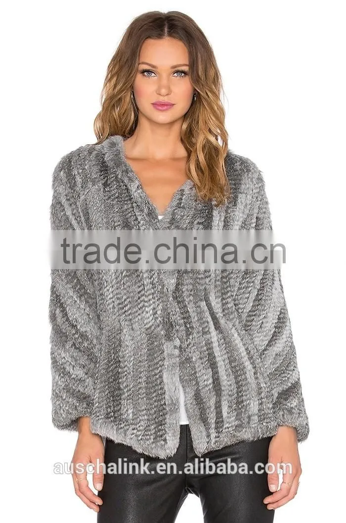 winter high quality custom rabbit fur coats girls OEM service