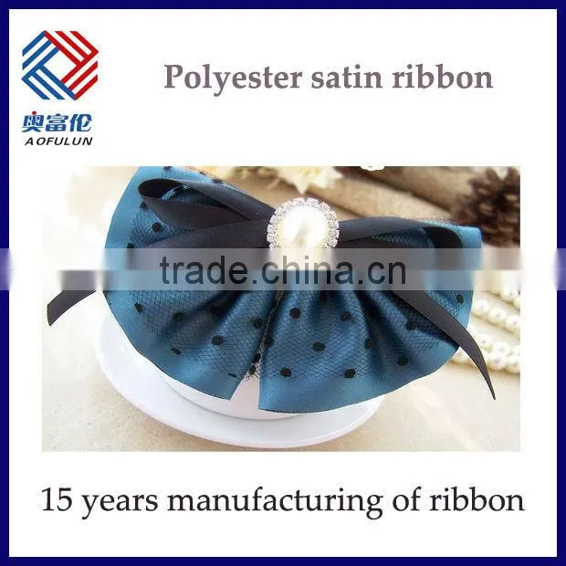 Factory supplier polyester satin ribbon for kids hair bows