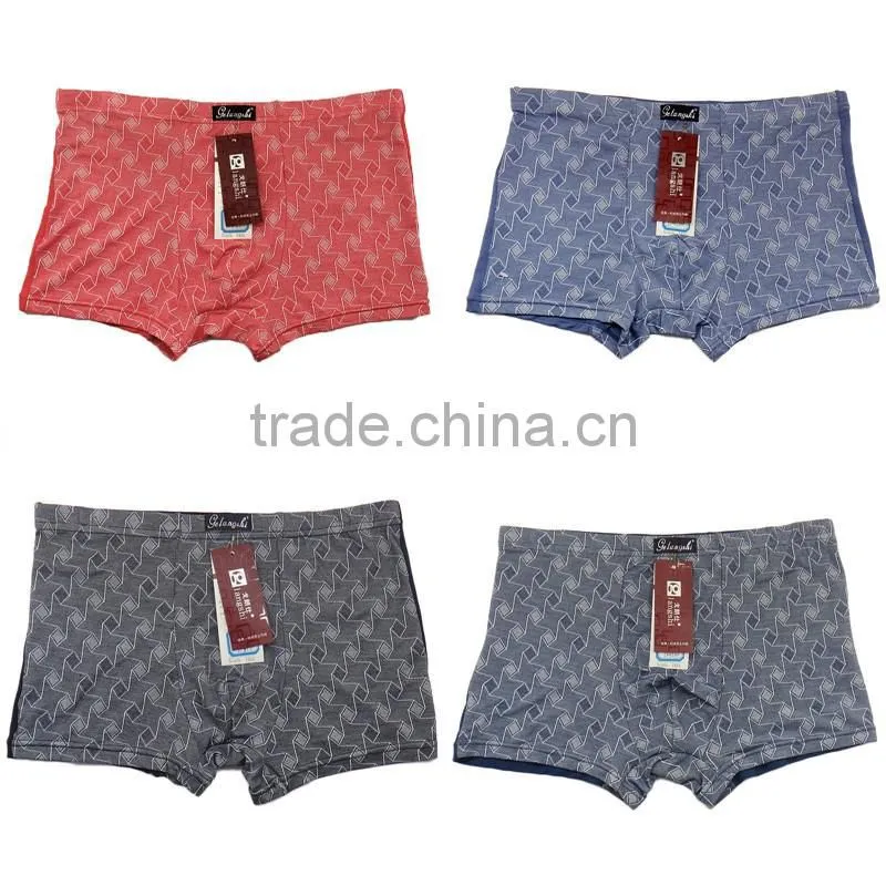 Free Size MenUnderwear Sexy Printing Bamboo Fabric Men Shorts Cheap Men Boxers