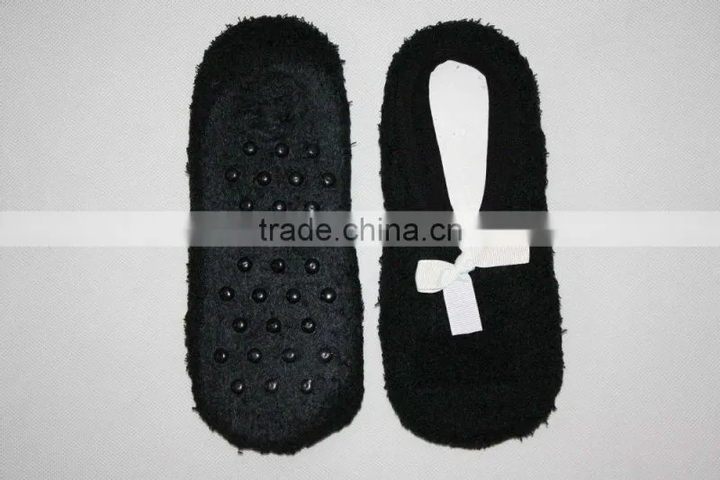 Custome coral velvet shoe socks anti slip socks bowknot design socks