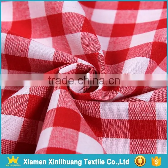 Hot Sale 100% Cotton Shirt Fabric Yarn Dyed Plaid Fabric for School Uniforms