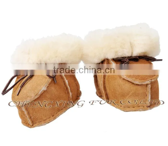 CX-SHOES-05A Fashion Real Sheep Skin Fur Funny Baby Shoes