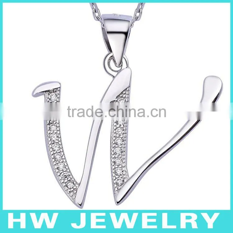 Clear Crystal Initial Letter "A" Pendant Necklace Chain Fashion Jewelry