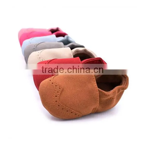 Pure suede leather baby shoes soft sole