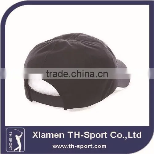 White letters black golf cap hat