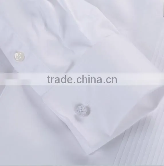 2016 latest trendy style wing collar men's wedding tuxedo dress shirt with french cuffs