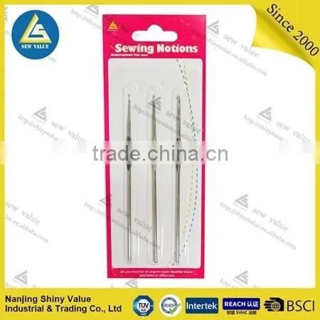 Single headed nickel plated steel crochet hook for knitting usage