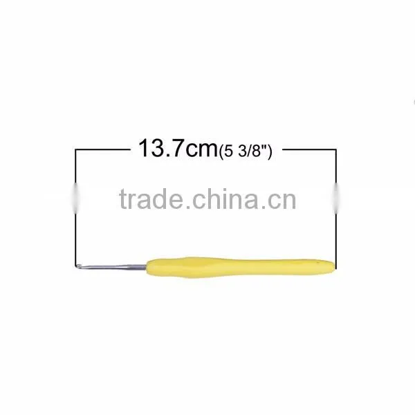 High Quality Custom Yellow 2.5mm 13.7cm TPR Aluminum Crochet Hooks
