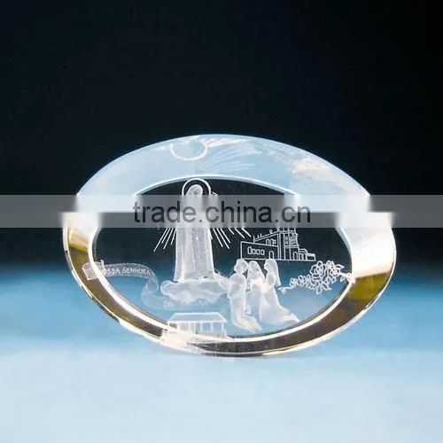 Good k9 crystal 3D laser engraving with religion