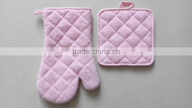 2pcs kitchen set in pure color plain color oven mitt and pot holder