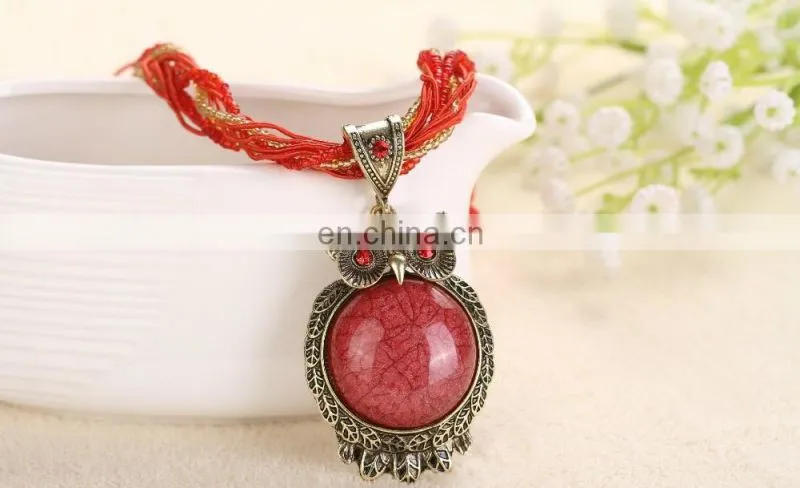 New Fashion 17 Color Owl Pendant Chain Necklace Chrismas Gift Jewelry