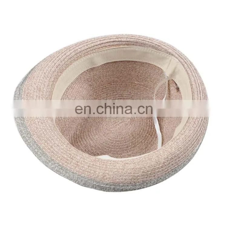 Unisex summer short brim natural paper panama fedora hats for men & women