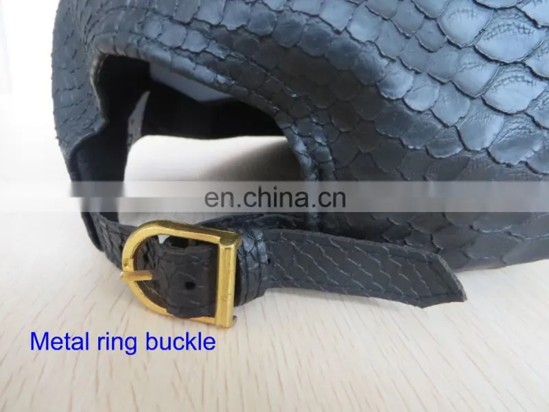 Custom design black snake PU leather cap/hat for promotion