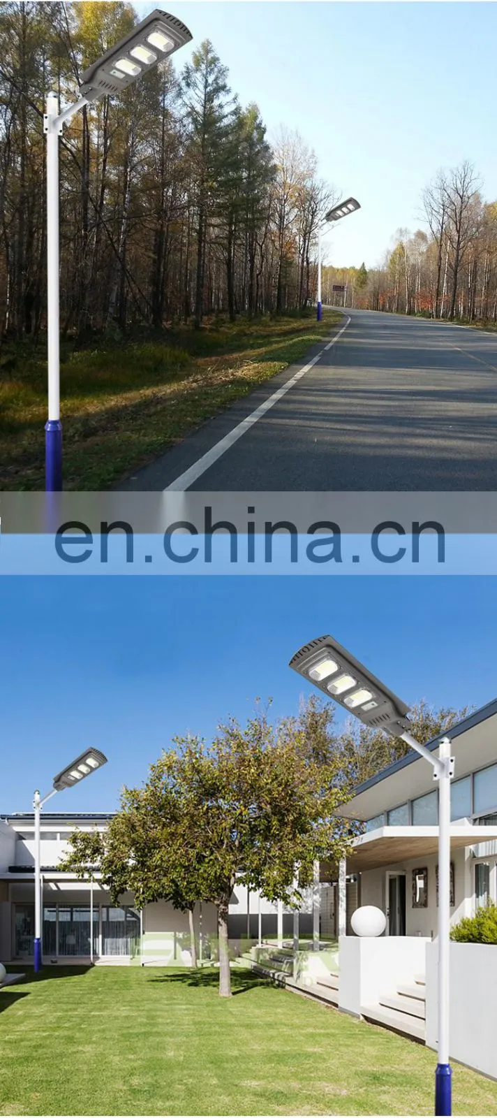outdoor led solar panel street lamp 20w 40w 60 w LED all in one solar led garden street light with pole