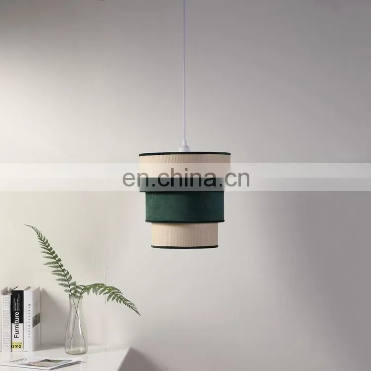 Modern design cheap custom rattan living room green modern ceiling pendant lamp hanging for home