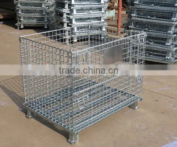 Folding Wire Mesh Container/ Stackable Storage Cage/ Metal Basket