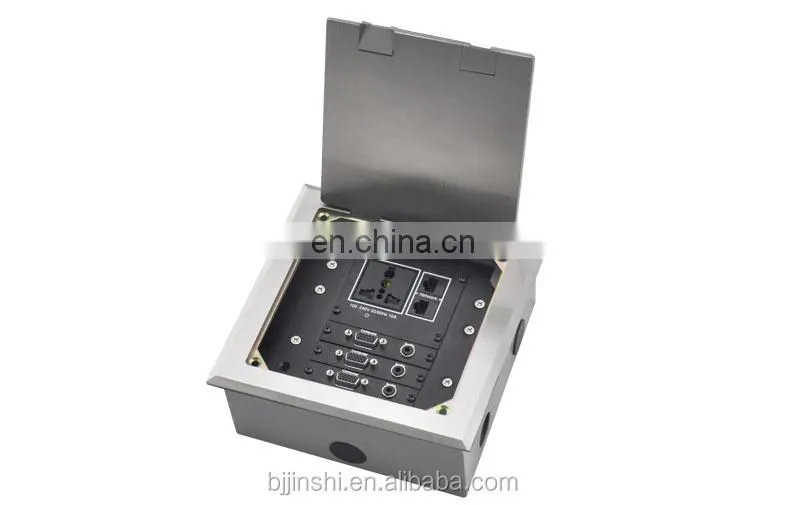 JS-DC180 Stainless steel metal Power And Data Recessed Floor Socket