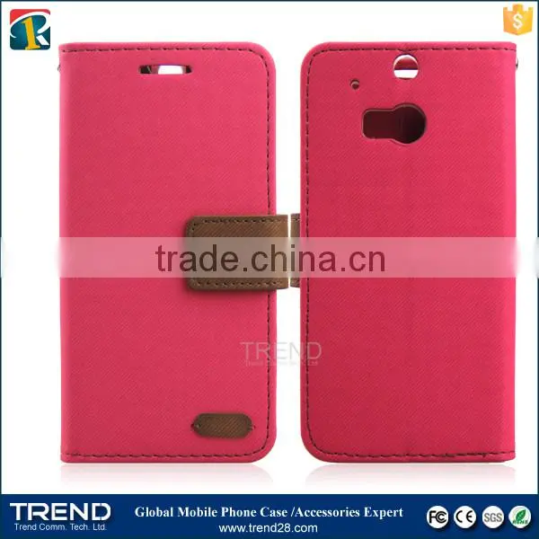 for HTC M8 china supplier wallet leather flip cover case