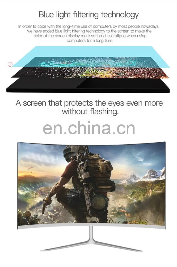 24inch Wide Screen Curved Gaming Monitor FULL HD 1080P Desktop Monitor LED Display HDMI 75HZ 165HZ