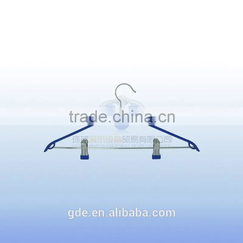 PVC black coating metal clip clothes hanger on sale