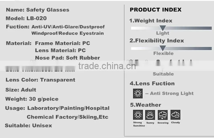 Clear reinforce perscription men womens workplace safety goggle unbreakable pc lens bulletproof shooting glasses