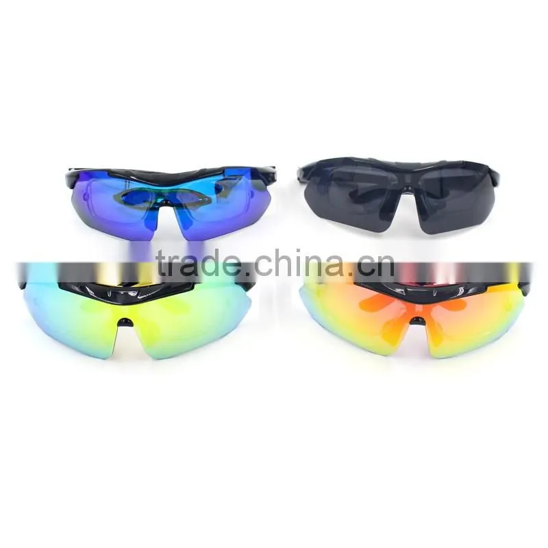 Anti-glare UV400 outdoor sports riding interchangeable 5 lens cycling sunglasses