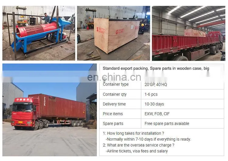 Small rock sand gold separator machine mining trommmel screen