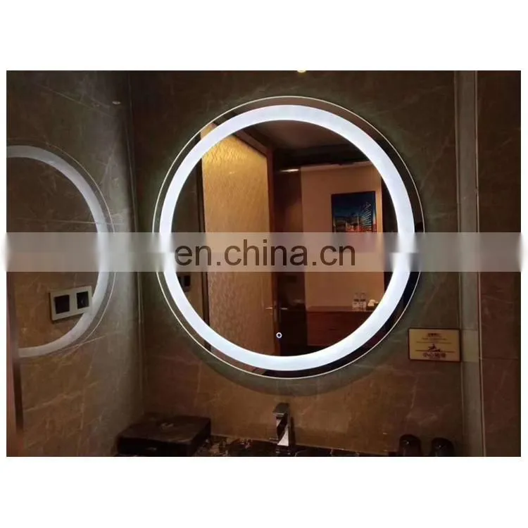 Silver Round Rectangular Purple Usb Bathroom Luxury Wall Touch Led Makeup Vanity Mirror