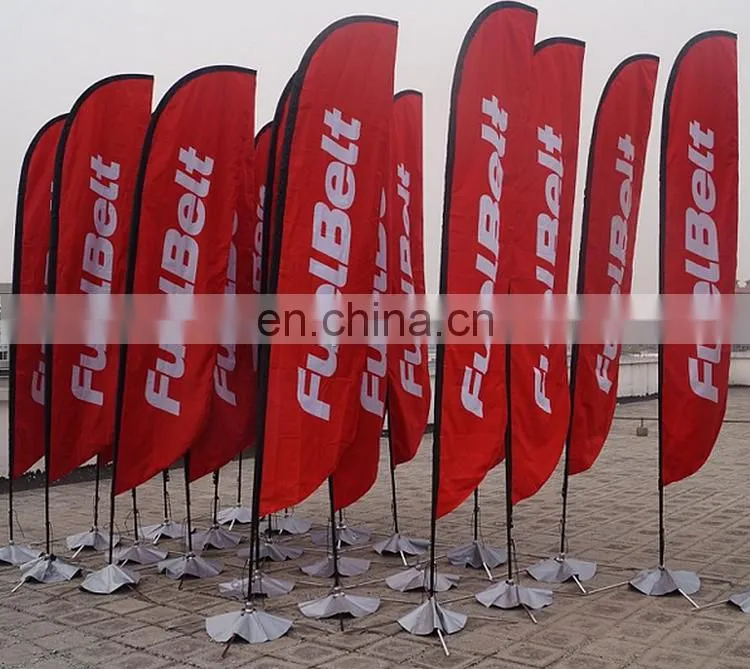 hot selling promotion beach teardrop feather flags printing with kinds bases ( Flag Pole + Fabric +Printing,Complete Production)