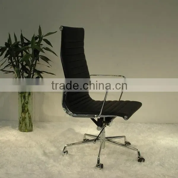 Replica top quality Chinese Genuine leather Classic black color Charles and Ray lift swivel High back chair