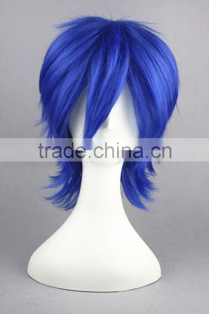High Quality 35cm Short Straight VOCALOID KAOTO Wig Cosplay Blue Synthetic Anime Wig Cosplay Hair Wigs Party Wig