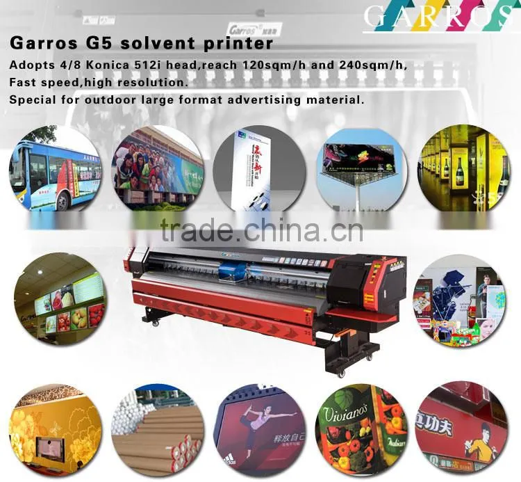 Garros G5 3.2m outdoor banner wide format inkjet printer (KM512/42pl ,8 head ,high speed)