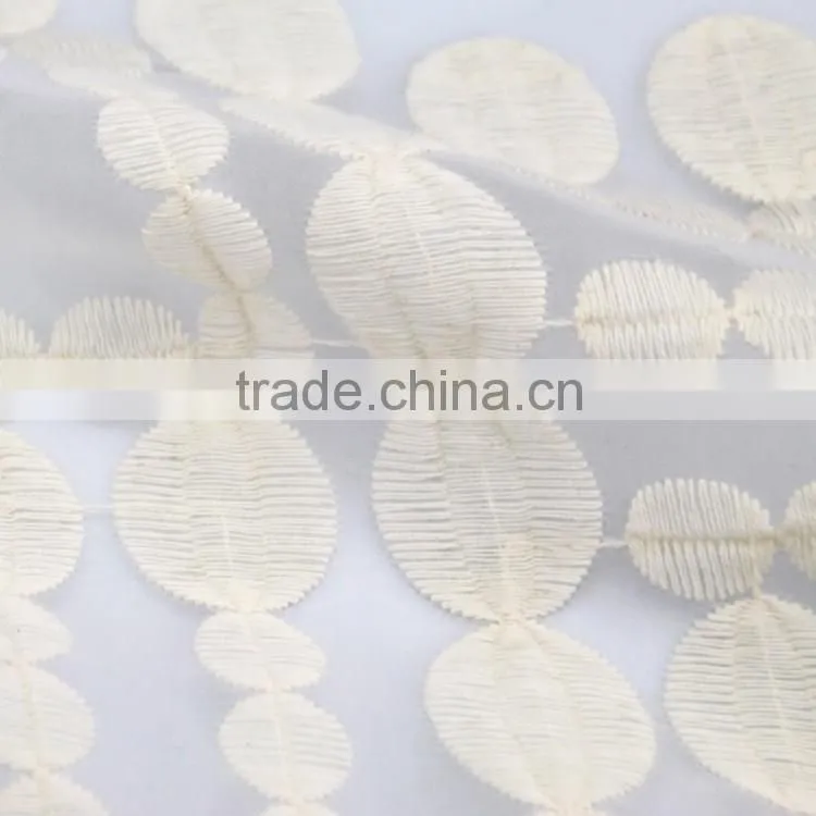2016 newest design cream-coloured voile cotton embroidery bridal fabric for garment wholesale oversea