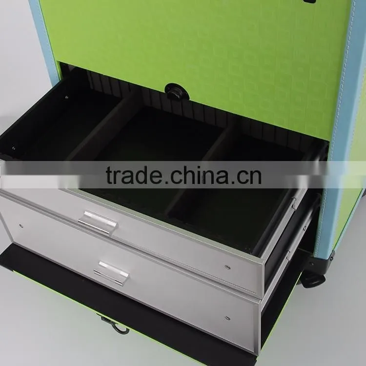 pvc trolley makeup case with drawers