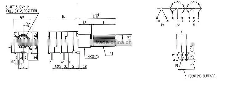 Chinese-made high-quality control duplex switch potentiometer