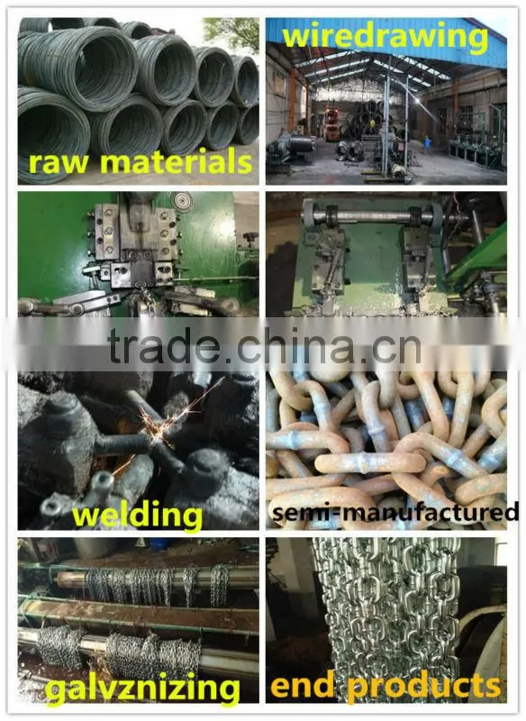 short link welded chain, blue/black plastic spools, zinc plated chain