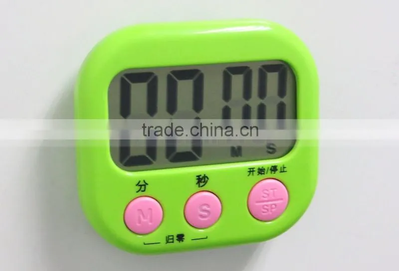 2.9 Inch LCD Big Screen AAA Battery Countdown 4 Color Digital Kitchen Timer