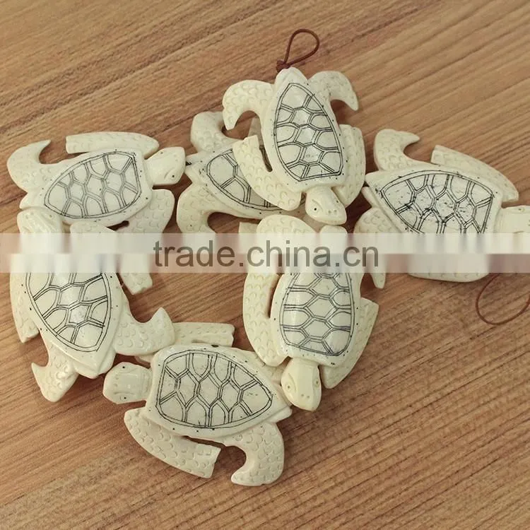 OB004 Realistic detail Carved Ox Bone turtle Tortoise Pendant