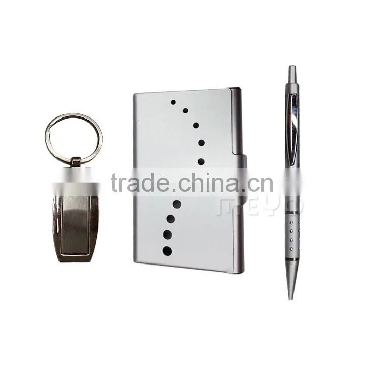 Corperation metal key chain ball point pen and card holder with customized logo