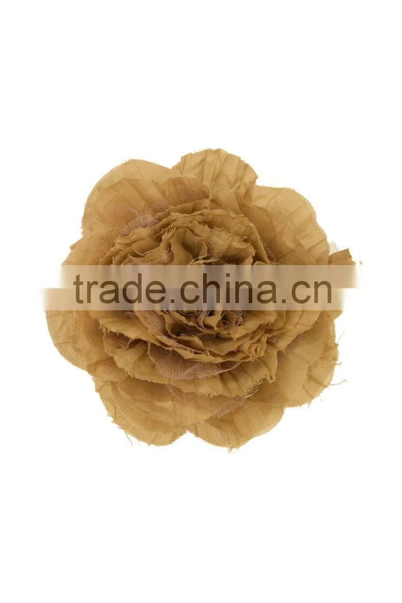 Crinkled Fabric Flower Fascinator Hair Clip/Barrettes