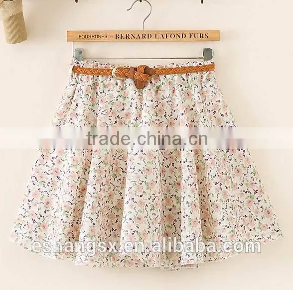 2014 new design chiffon ruffle ladies mini skirt