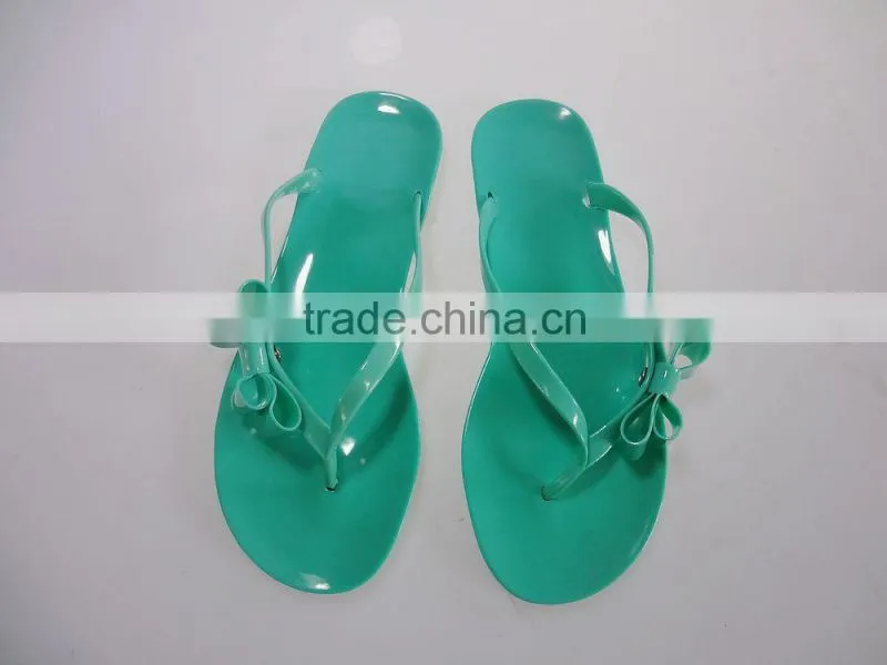 2015 New Fashion flower ladies pvc slipper