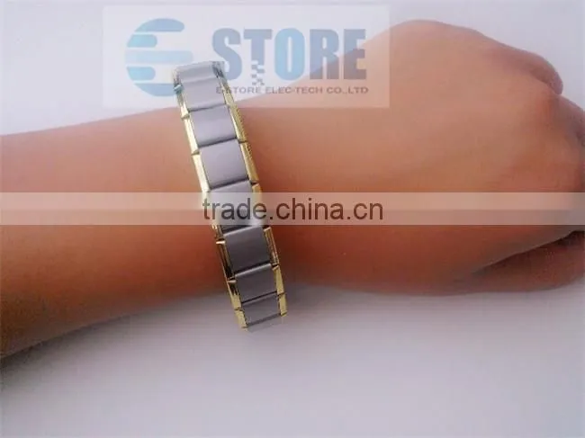 2014 Gold Germanium Bracelets With Negative Ions Bracelets Power Energy Bracelet
