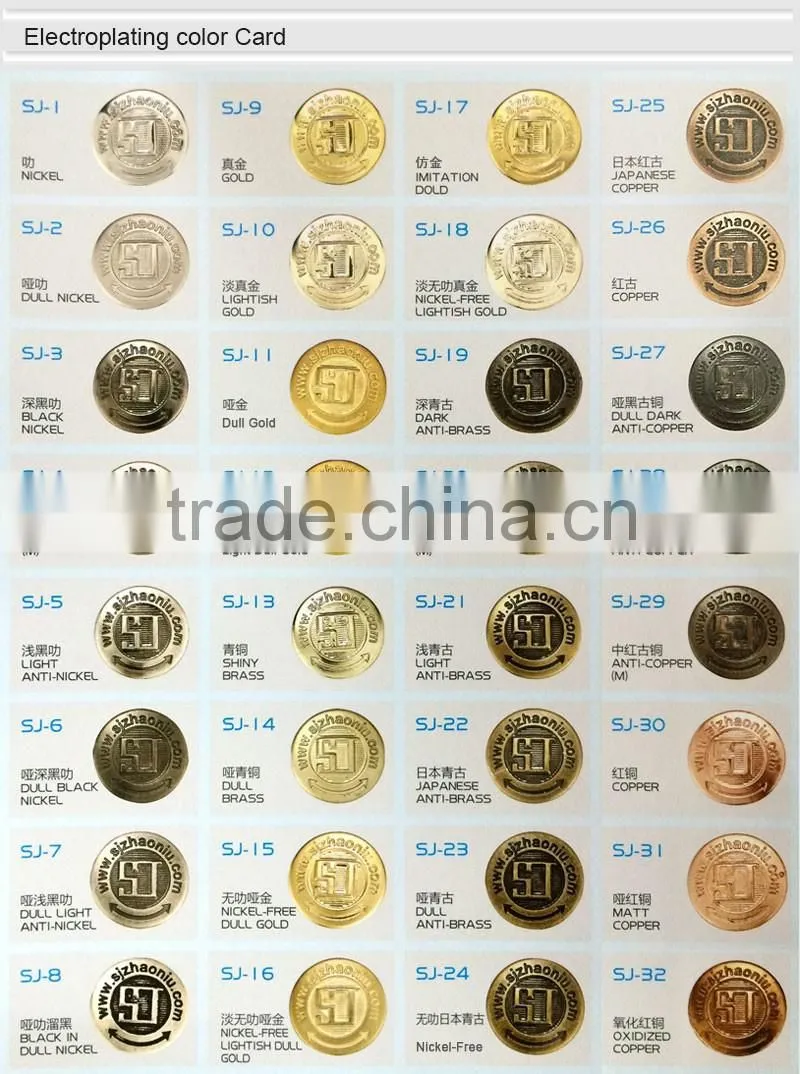 Free Sample Custom Made Logo Gun Metal Black Color Metal Sewing Buttons