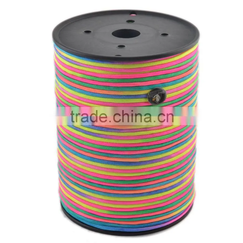Climbing gear 550 7 inner rainbow paracord wholesale camping equipment china