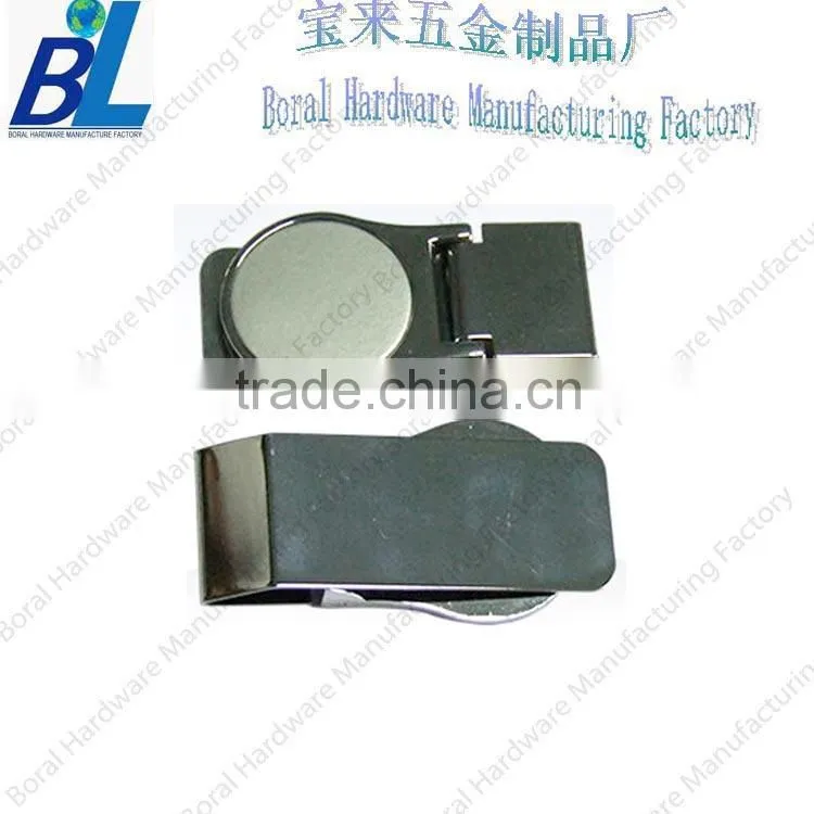 Custom metal hinged money clip with folded