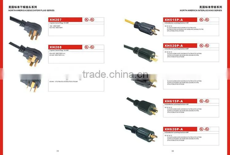 Range Cord NEMA 10-50P plug with SRDT flat cable UL cUL approval.