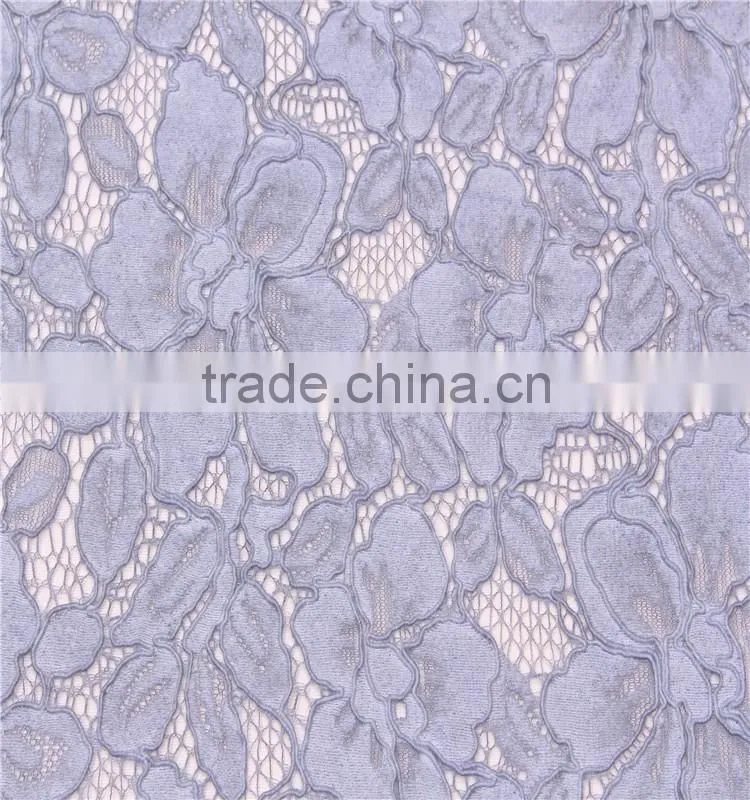High Quality Heavy Cotton Nylon mixed cord lace fabric with dirty wash