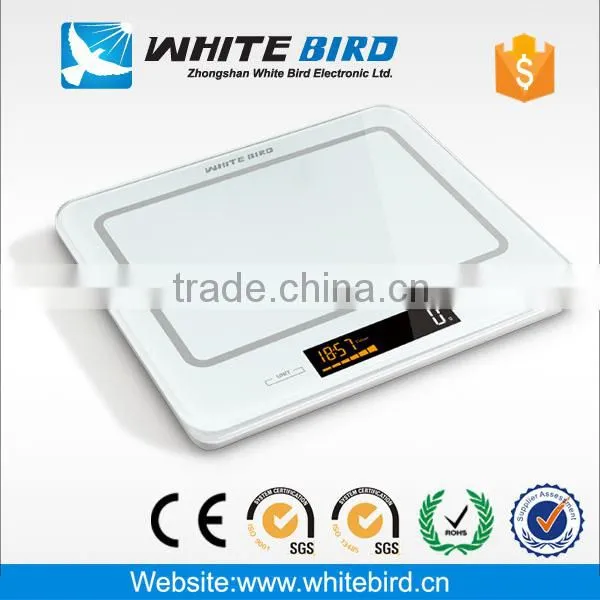 Glass electronic kitchen digital scale with temperature display