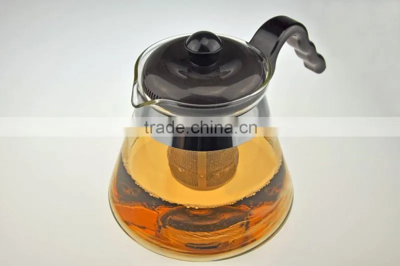 High quality heat resistant borosiilcate pyrex hand made mouth blown glass pots glass tea set 1100E